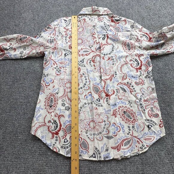 Ann Taylor Factory Top Womens M Paisley Button-Up Shirt Boho Fairy Business - Picture 10 of 13